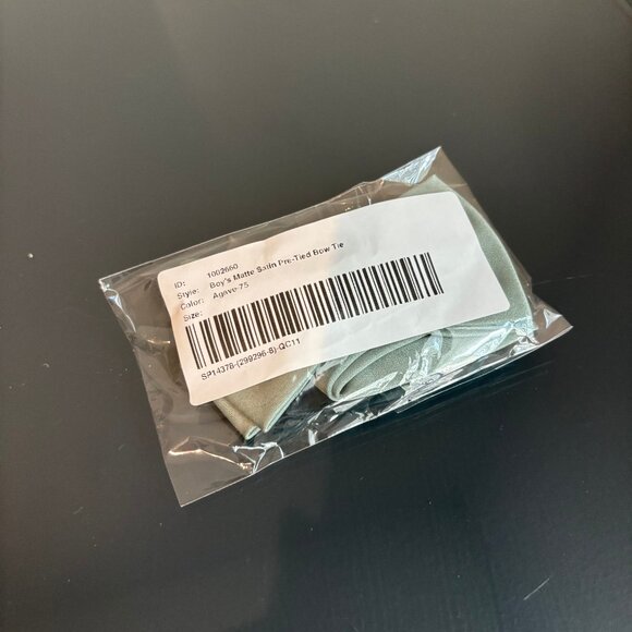 Azazie Agave Boy's Matte Satin Pre-Tied Bow Tie - Picture 1 of 3